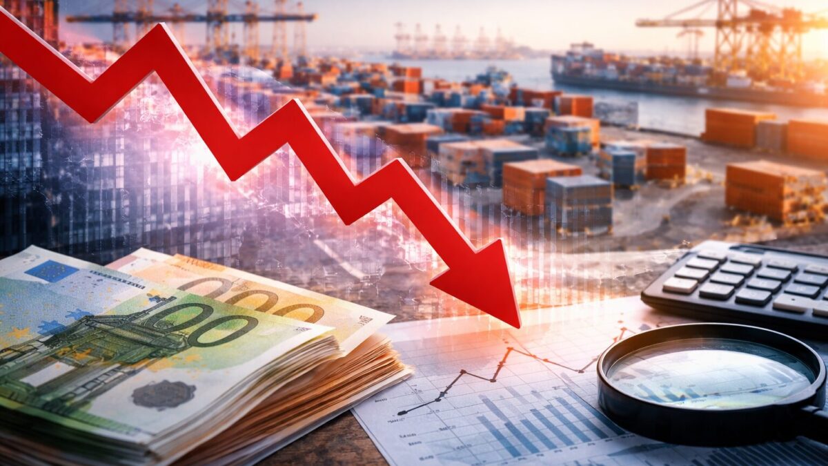 analyse de l'impact des droits d'importation étrangers sur la zone euro, avec une inflation en baisse et une activité économique ralentie.